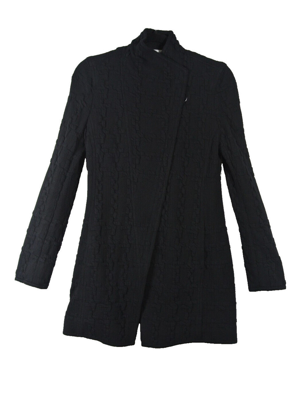 NEW, Akris Punto Glencheck 3D Jersey Biker Jacket in Black  Sz 4 #SJ2702